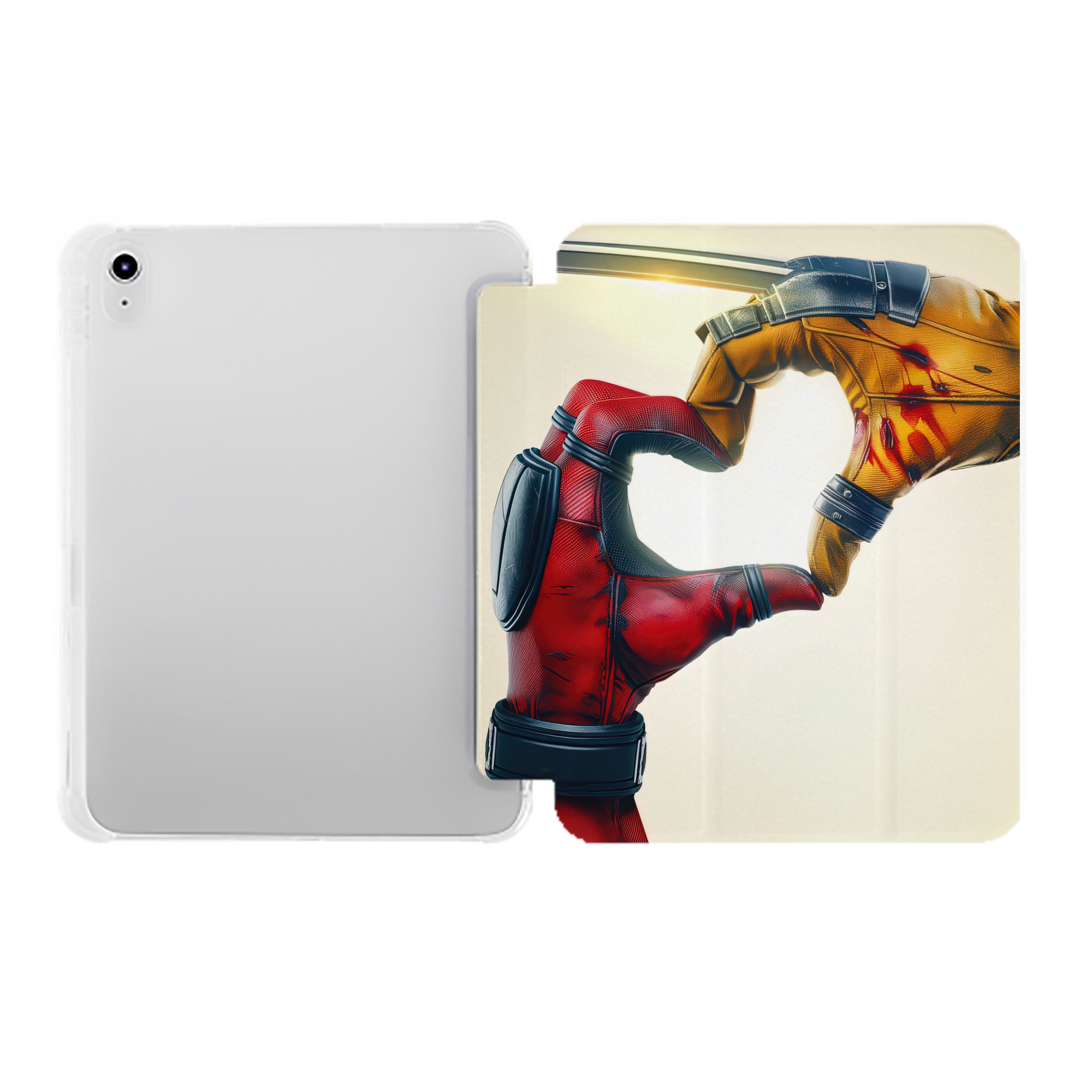 （画像用） Deadpool デッドプール IPad ケース ペン収納付き 三つ折りスタンド PUレザー×シリコン 対応機種9.5/10.5/10.9インチ